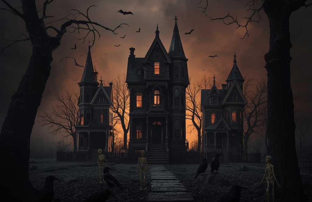Spooky Halloween Clipart & Wall Art Pack | Haunted Houses, Ghosts & Pumpkins 👻🏚️ (36 Designs)