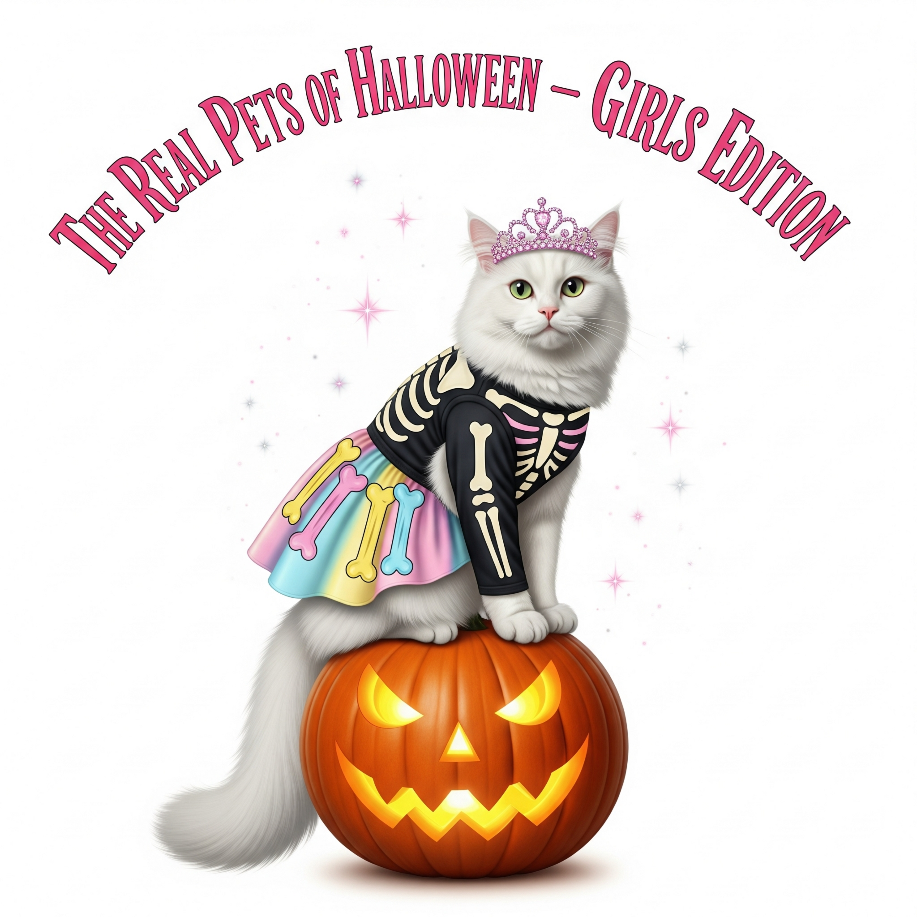 The Real Pets of Halloween – Girls Edition | Cute Pet Clipart Pack 🎀🐶🐱 (9 Designs)