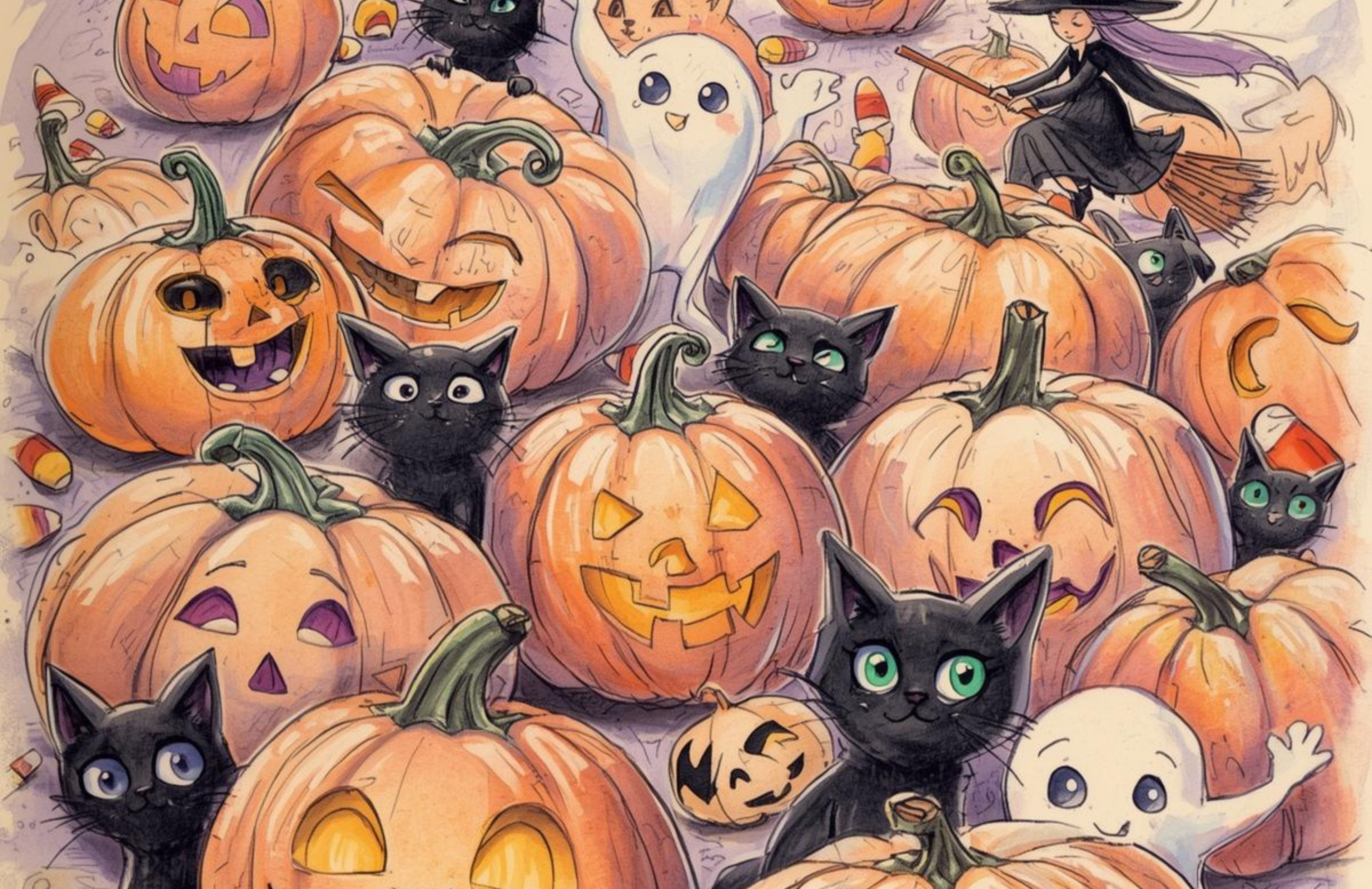 Spooky Halloween Clipart & Wall Art Pack | Haunted Houses, Ghosts & Pumpkins 👻🏚️ (36 Designs)