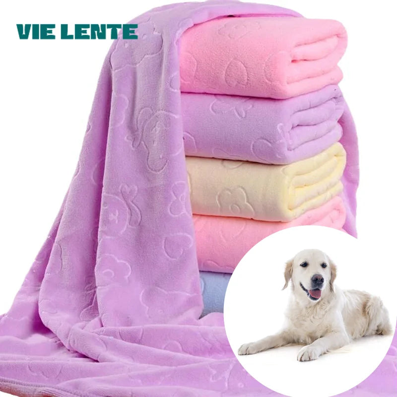 Microfiber Pet Bath Towel – Quick Dry Soft Absorbent Dog Drying Towel with Durable Edging