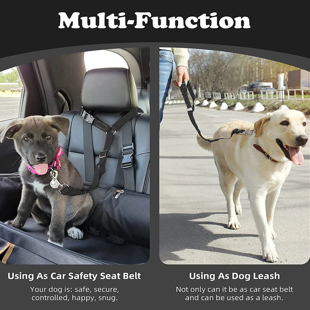 Adjustable Nylon Dog Seat Belt  –  Car Safety Restraint