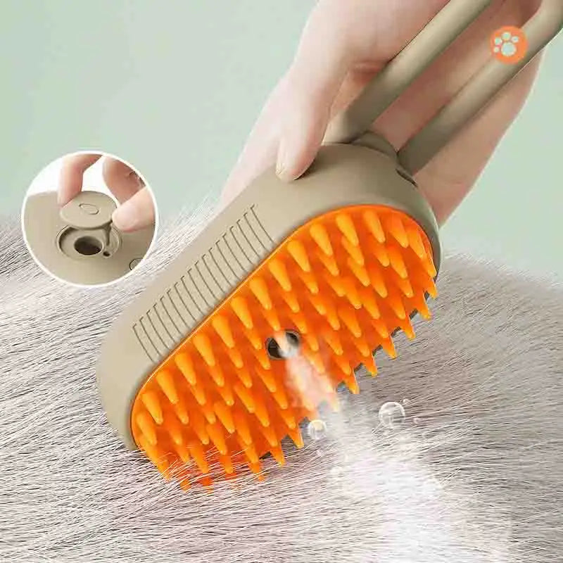 Pet Steam Brush – Grooming Tool for Cats & Dogs