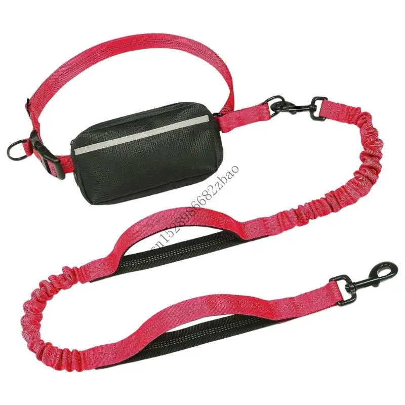 Hands Free Dog Leash with Waist Pocket – Reflective Shock Absorbing Pet Leash