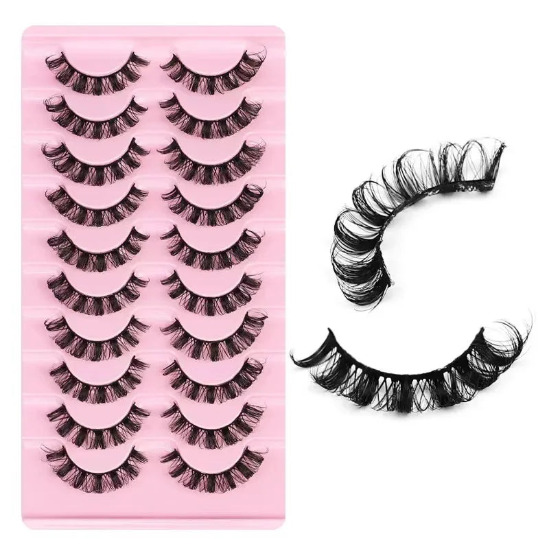 10 Pairs Lightweight Comfortable False Eyelashes For Long Day Wear