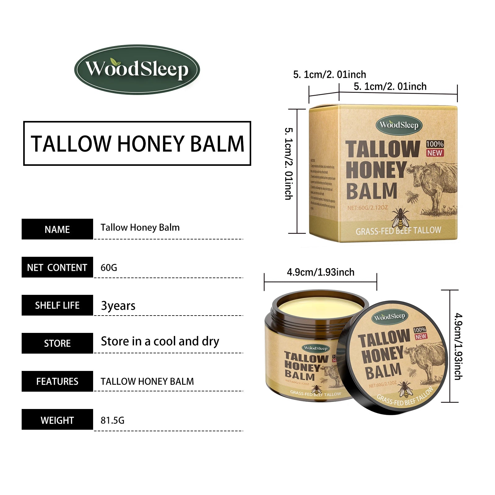 Organic Honey Tallow Skincare For Dry Sensitive Skin