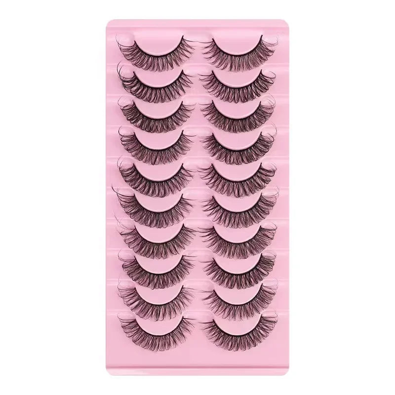 10 Pairs Lightweight Comfortable False Eyelashes For Long Day Wear