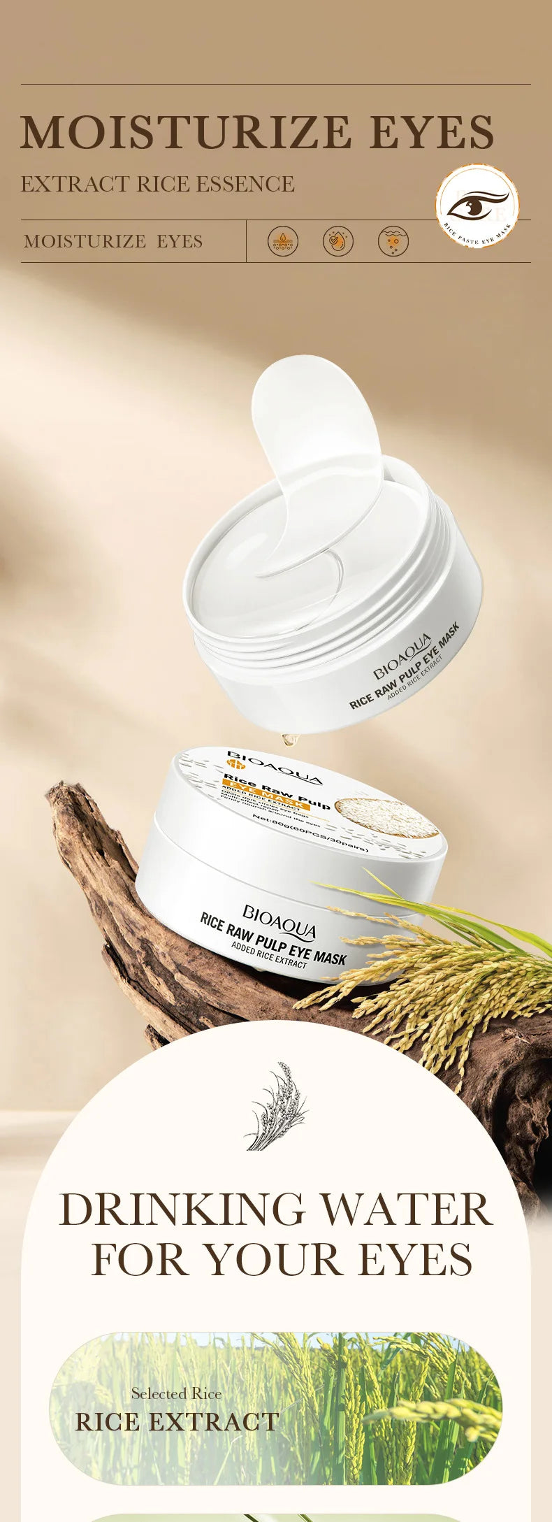 Glycerine Rice Extract Under Eye Patches For Relaxation