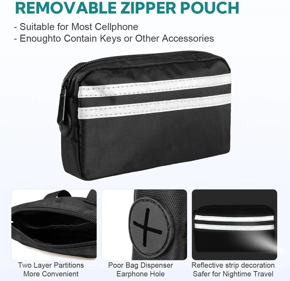 Double Hands Free Dog Leash – Bungee Waist Leash for Two Dogs