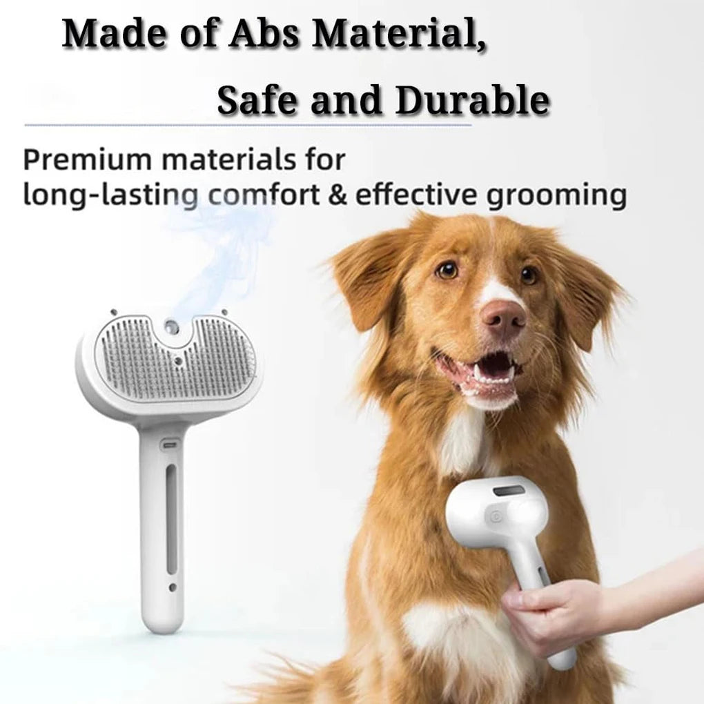 Dog & Cat Steam Grooming Brush – Detangle and Smooth Fur