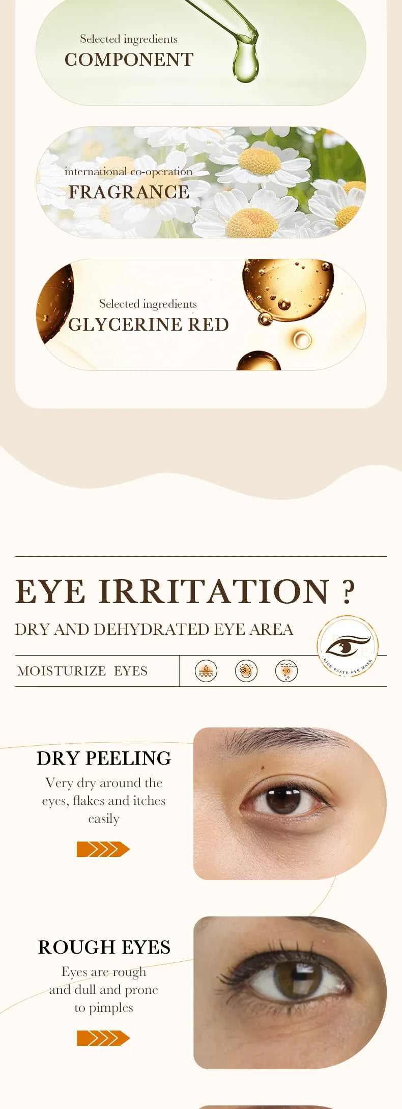 Glycerine Rice Extract Under Eye Patches For Relaxation