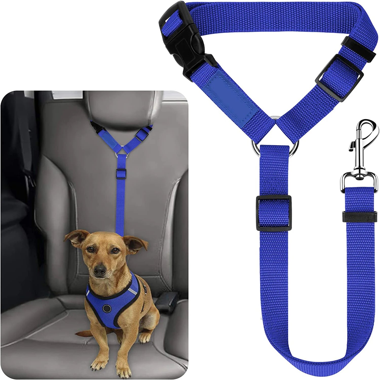 Adjustable Nylon Dog Seat Belt  –  Car Safety Restraint