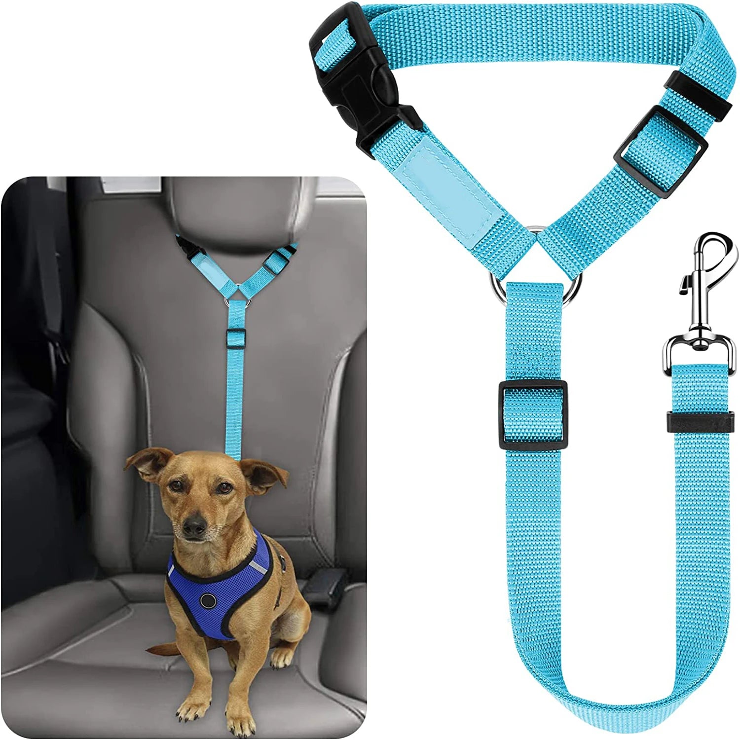 Adjustable Nylon Dog Seat Belt  –  Car Safety Restraint