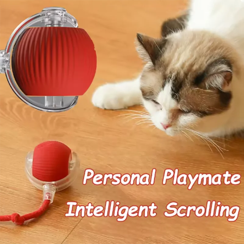 Interactive Smart Cat Toy Ball – USB Rechargeable Automatic Rolling Pet Toy