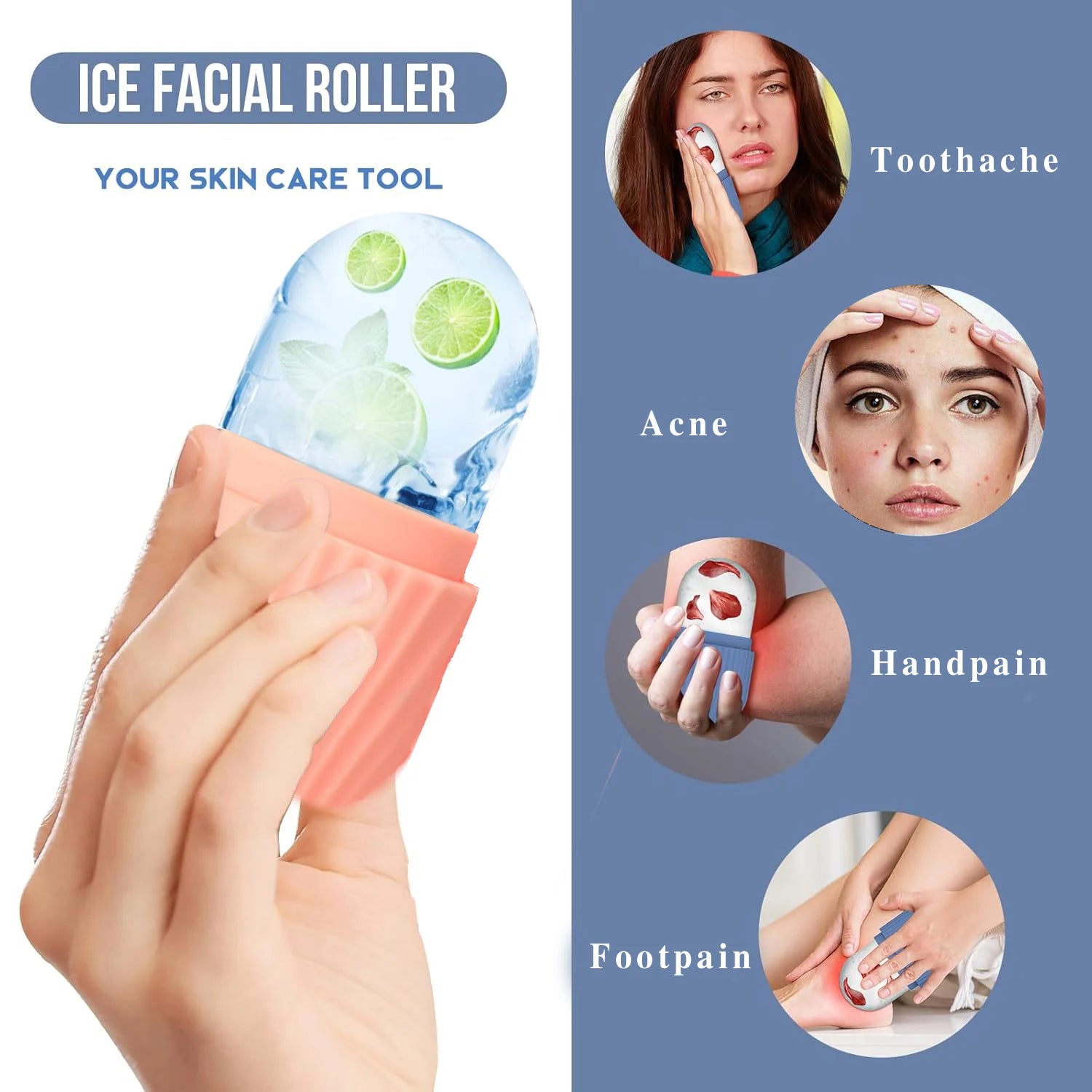 Gua Sha Ice Roller 3- Piece Set For Facial Contouring And Lifting