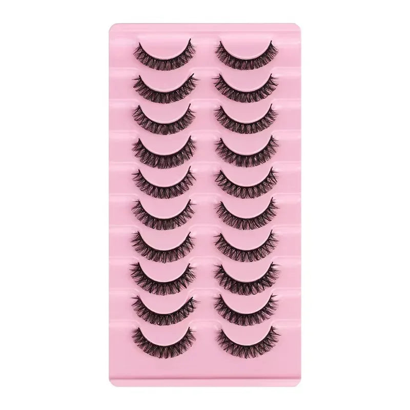 10 Pairs Lightweight Comfortable False Eyelashes For Long Day Wear