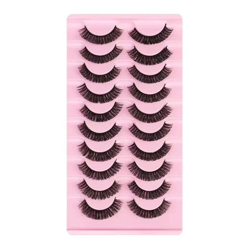 10 Pairs Lightweight Comfortable False Eyelashes For Long Day Wear