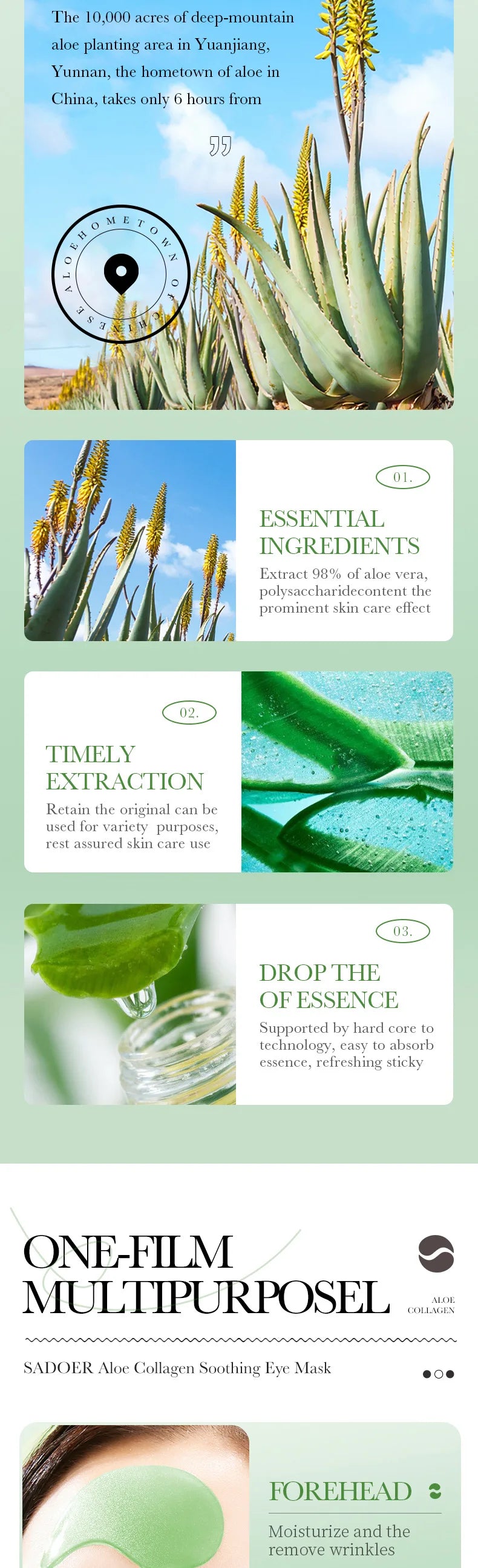 Natural Aloe Vera Extract Eye Care For Sensitive Skin