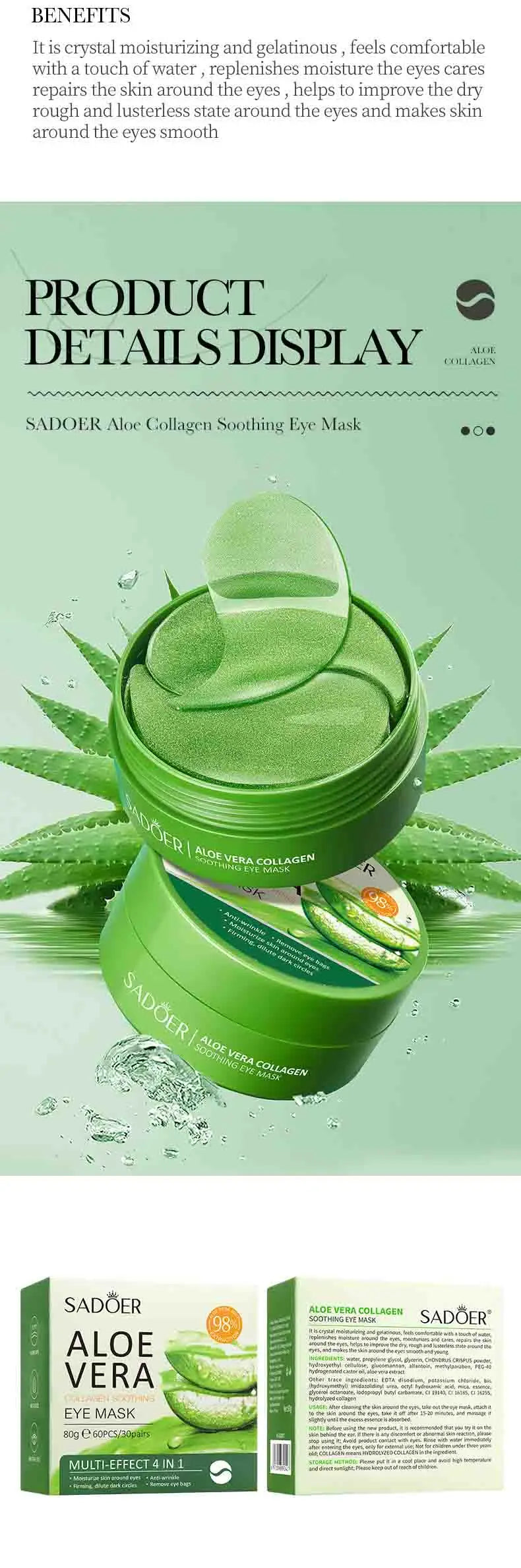 Natural Aloe Vera Extract Eye Care For Sensitive Skin