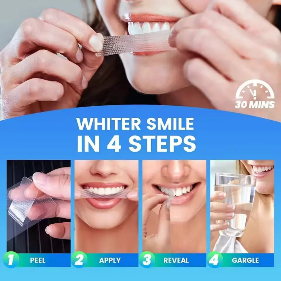 5D White Teeth Whitening Strips For Fast Visible Results