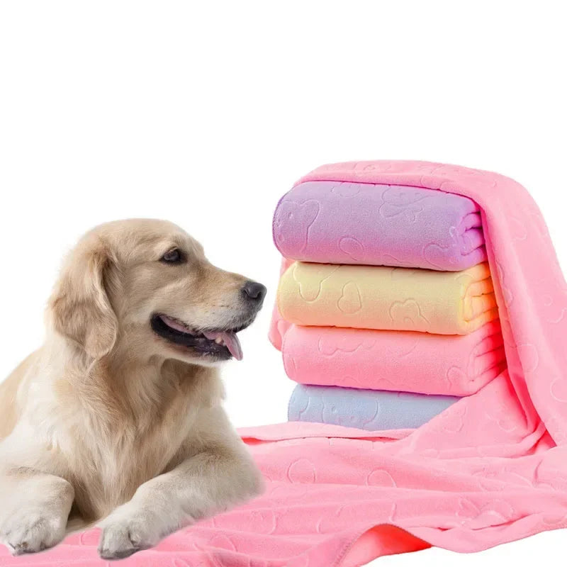 Microfiber Pet Bath Towel – Quick Dry Soft Absorbent Dog Drying Towel with Durable Edging