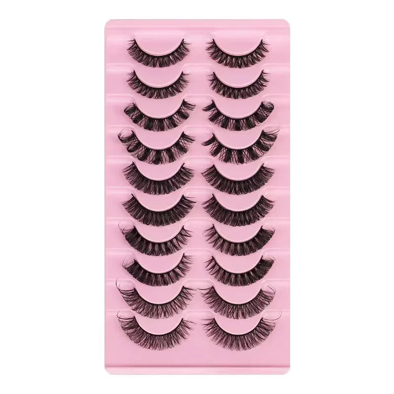 10 Pairs Lightweight Comfortable False Eyelashes For Long Day Wear