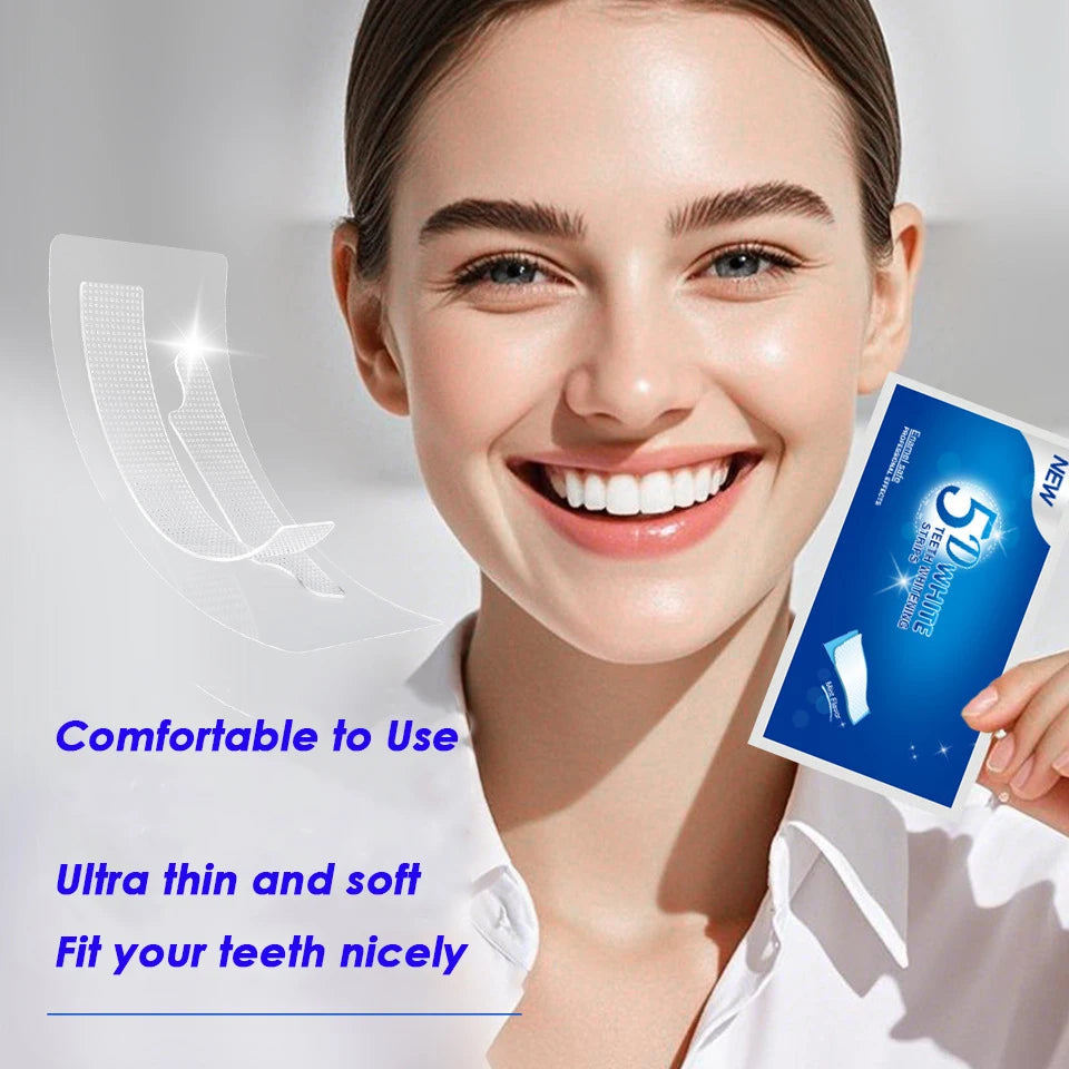 5D White Teeth Whitening Strips For Fast Visible Results