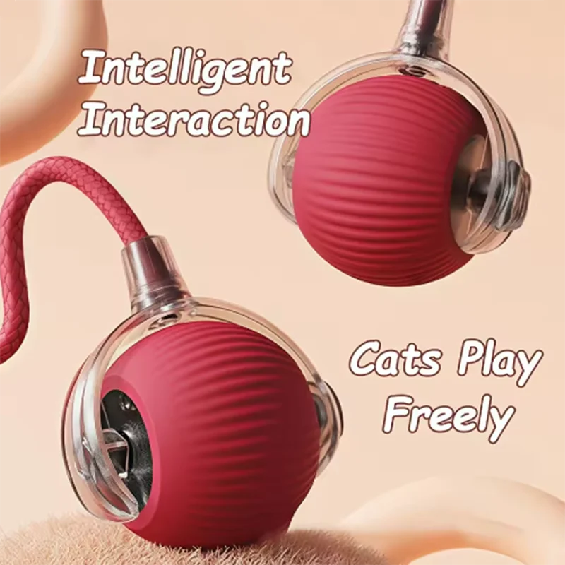 Interactive Smart Cat Toy Ball – USB Rechargeable Automatic Rolling Pet Toy