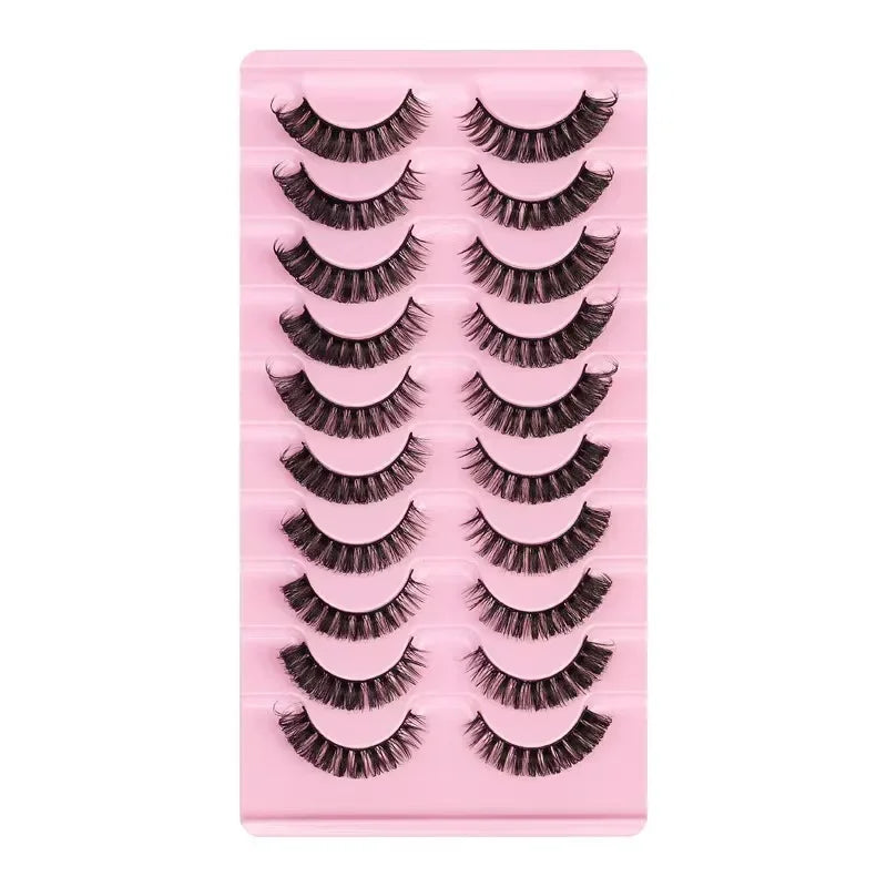 10 Pairs Lightweight Comfortable False Eyelashes For Long Day Wear