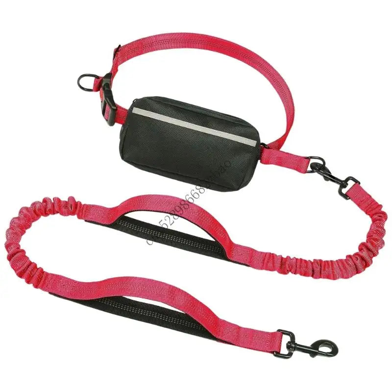 Hands Free Dog Leash with Waist Pocket – Reflective Shock Absorbing Pet Leash