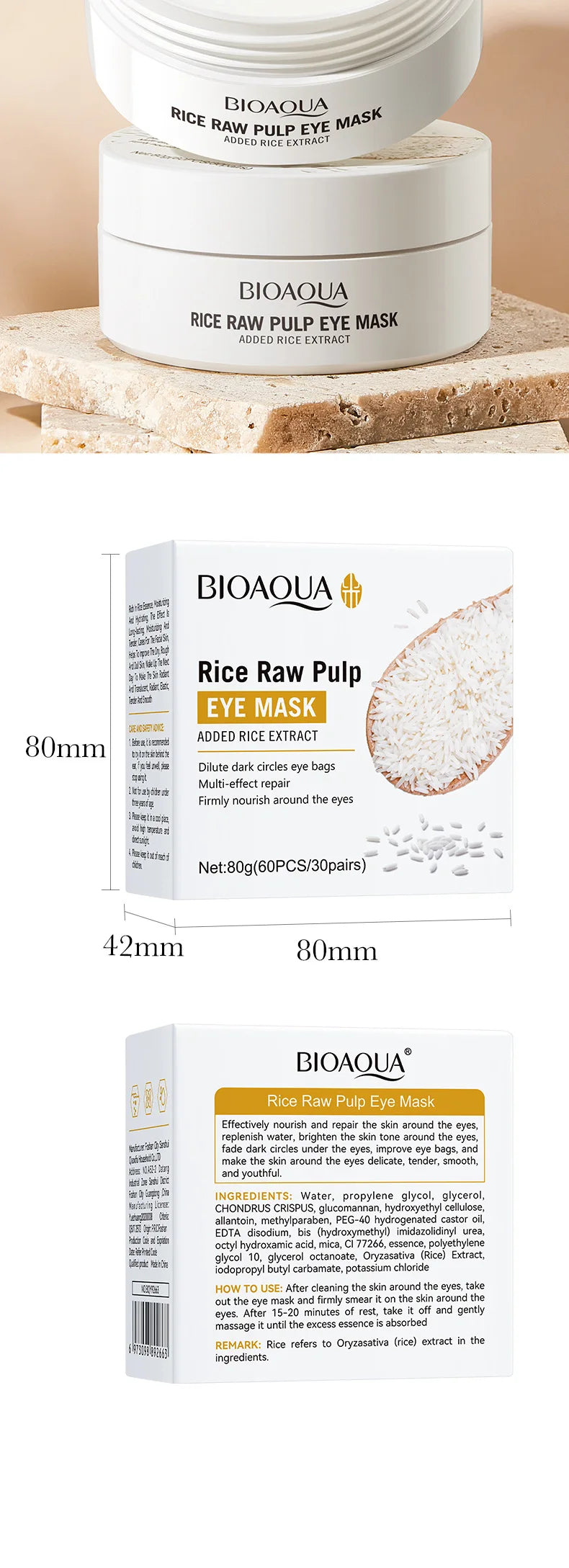 Glycerine Rice Extract Under Eye Patches For Relaxation