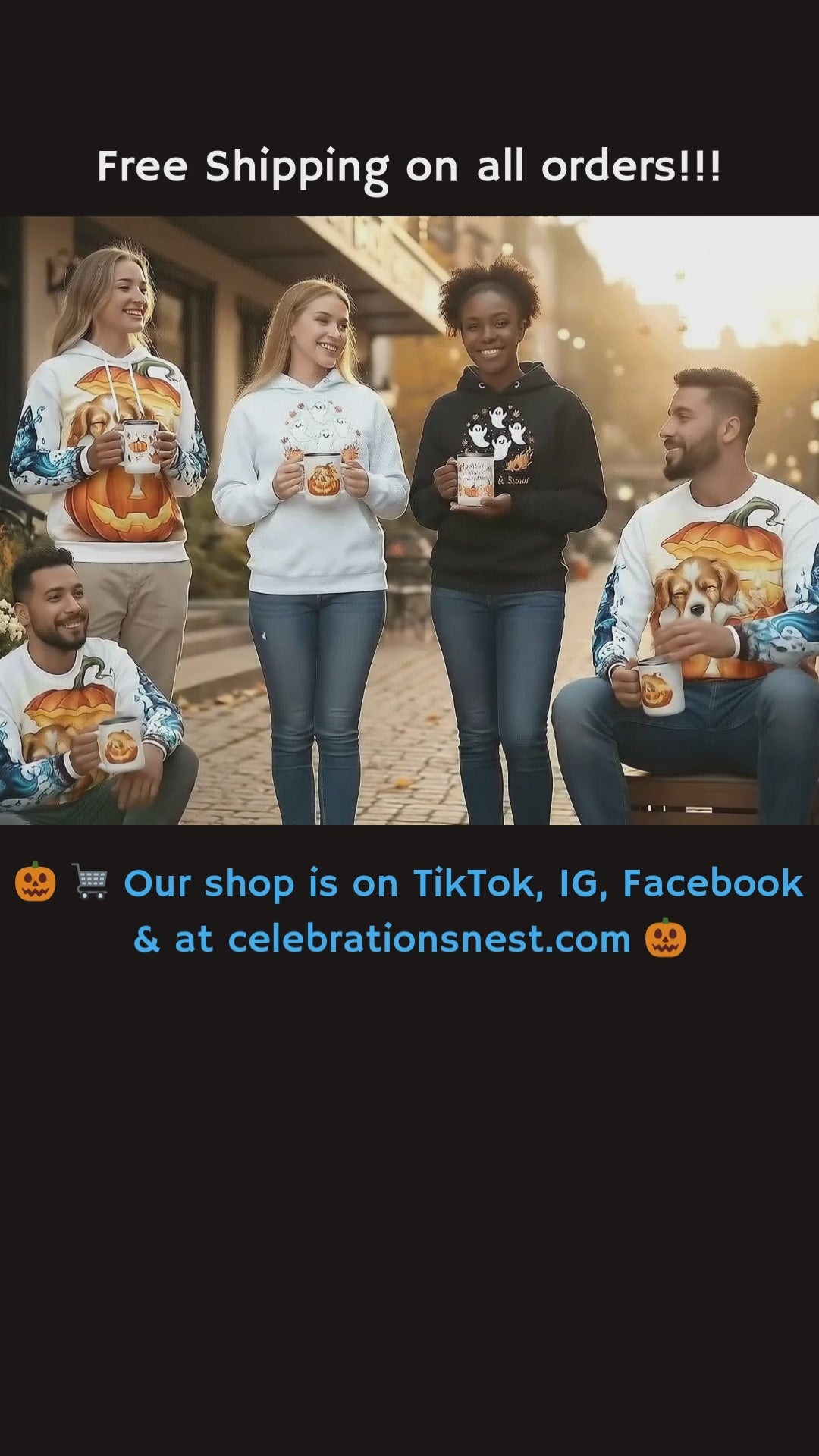 Unisex Halloween Pet Sweatshirt: Pumpkin Genies