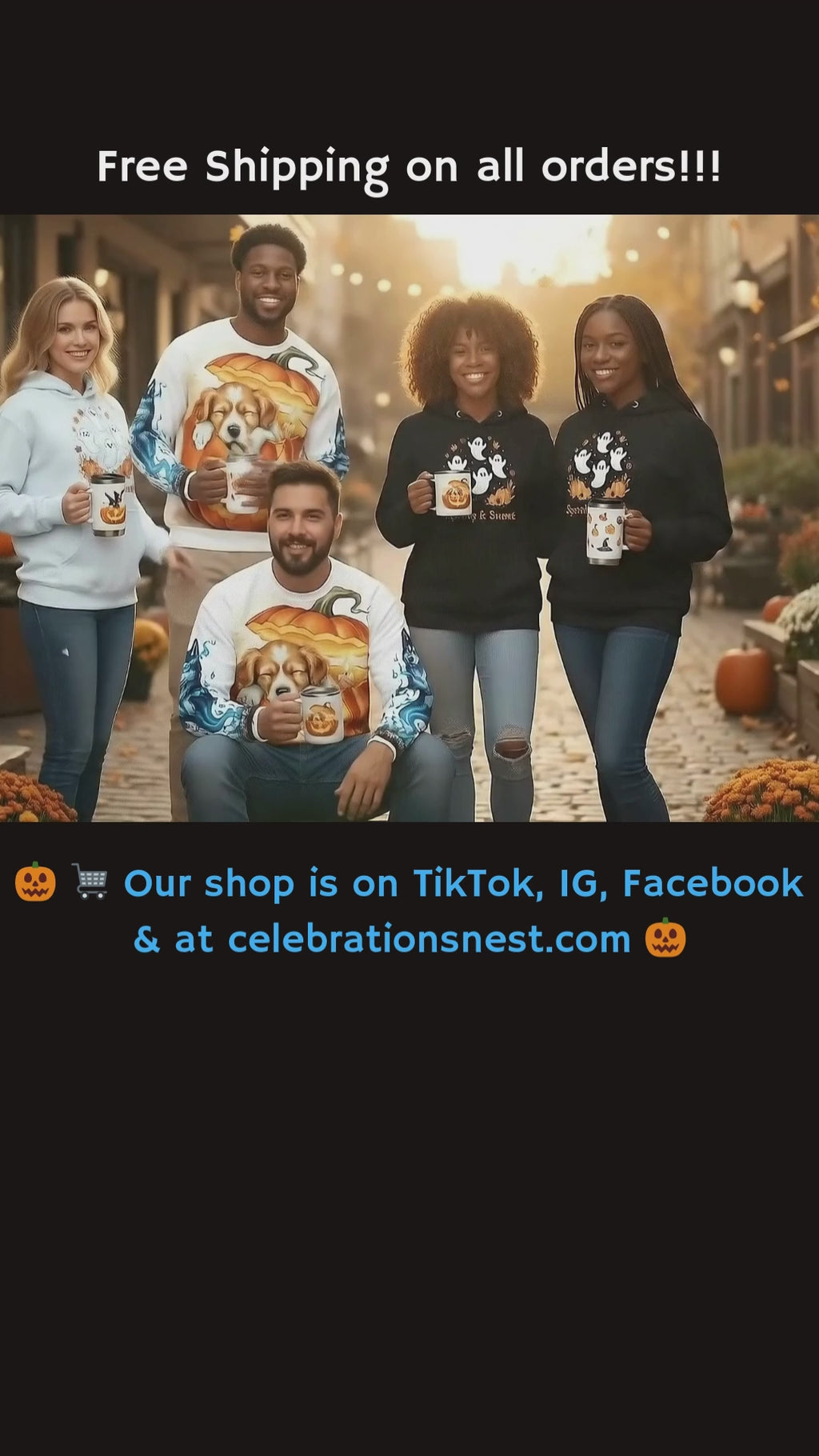 Unisex Halloween Pet Sweatshirt: Pumpkin Genies